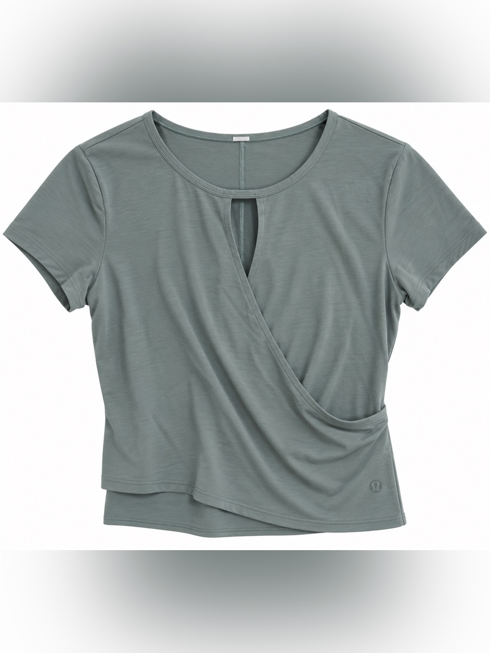 lululemon athletica Sage Green Wrap-Style Short Sleeve Top